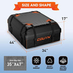 Car Roof Bag Rooftop Cargo Carrier Bag Waterproof 15 Cubic feet,Roof Rack for car Includes Anti-Slip Mat, 4 Door Hooks, Waterproof Zipper Buckle for All Cars with/Without Rack
