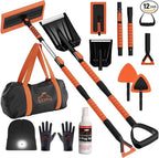 RoofPax 55" Ice Scrapers for Car Windshield and 270° Pivoting Non-Scratch Snow Brush Winter Car Kit with Snow Shovel Snow Brush for Cars and Snow Scraper with Extendable Snow Shovel for Car