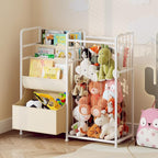 BBLIKE Kids Bookshelf and Stuffed Animal Storage - Multi-Function Nursery Book Shelves with Toy Box and PVC Book Display, Toy