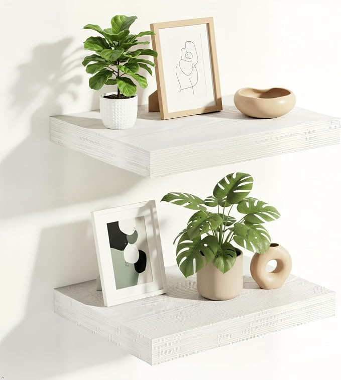 Vivelove 10 in Deep Floating Shelves for Wall, 10.2" x 10.2" x 1.5" Shelves for Room Wall Mounted, 1.5 Inch Thick Shelf for B