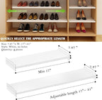 Expandable Closet Organizer Shelves, 3 Pack Adjustable Metal Storage Shelves Dividers for Wardrobe Cupboard Kitchen (White,7.