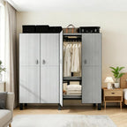 Freestanding Heavy Duty Wardrobe Closet with Magnetic Door, Portable Metal Closets, Foldable Wardrobecloset Organizers and St