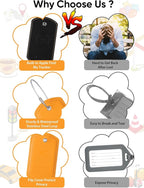 Luggage Tags Built-in Anti-Loss Tracker, Luxury Leather Luggage Tags for Suitcase, Travel Bags, Backpacks, Travel Organizer f