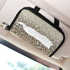 Car Tissue Holder Car Visor Organizer Tissue Box Holder for Car Sun Visor Organizer with Car Vehicle Accessories Essentials Interior for Women Men Brown and Beige Leopard Print