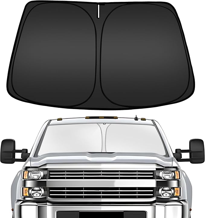 ARISMOTOR Windshield Sun Shade for Chevrolet/Chevy Silverado 2500 HD 3500 HD 2020-2026, Custom Fit Foldable Front Window Sunshade Sun Visor Protector, Block UV Rays Keep Your Car Cooler
