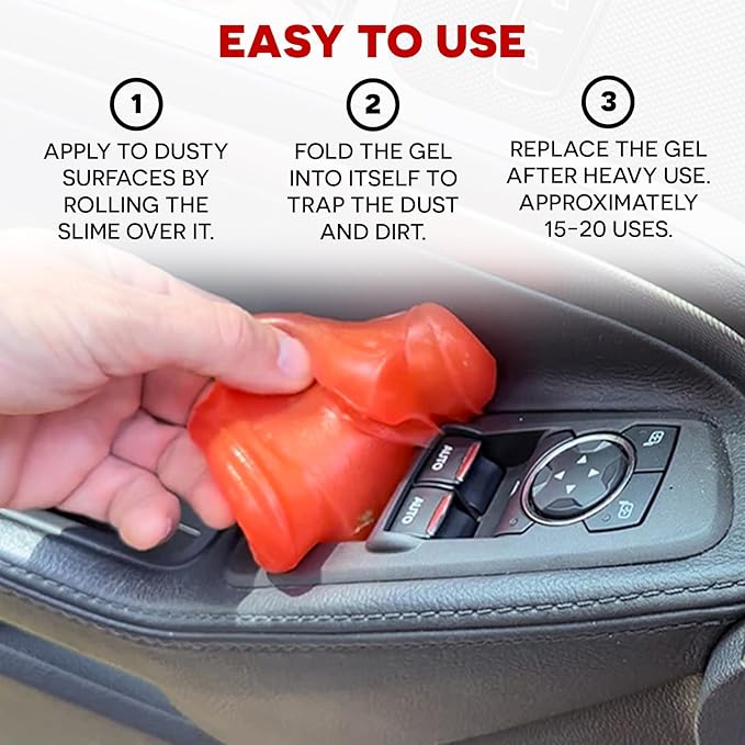 STUPID Technologies Slime-X (New) – Re-Engineered Car Cleaning Gel 4-Pack (640g) – Detailing Putty for Interior Cleaning – Li