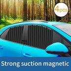 Ovege Car Window Shades 4pcs - Side Window Sun Shades, Silky UV Protection Privacy Baby Suction Magnetic (Black-Opaque, Front&Back 4pcs)