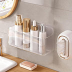 Diesisa Acrylic Wall Mount Organizer - 5.1" D x 10.9" W x 6" H, Large Size Adhesive Wall Self - Shower Caddies Organizer - Ba