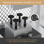 8pcs Wall Shelf Brackets Heavy Duty Floating Shelf Bracket Hidden,Invisible Black Shelving Brackets Decorative Floating Shelf