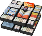 DIMJ Drawer Organizer Clothes - 20 Pack Closet Drawer Organizer Bins for Baby Clothes Storage, Fabric Dresser Organizer for N