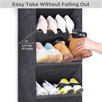 SLEEPING LAMB Over The Door Shoe Organizer for Closet with Large Deep Pockets, Narrow Shoe Rack for Door Hanging Boots Storag