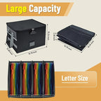 File Box with Hanging Folders Important Fireproof Document Organizer with Lock Collapsible Portable File Box with Handle for 
