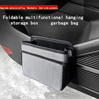 Car Trash Can, Foldable Multifunctional Hanging Storage Box Trash Can with a Roll of Garbage Bag, Multi Pocket Design Suitable for Car, Home and Office (Beige)