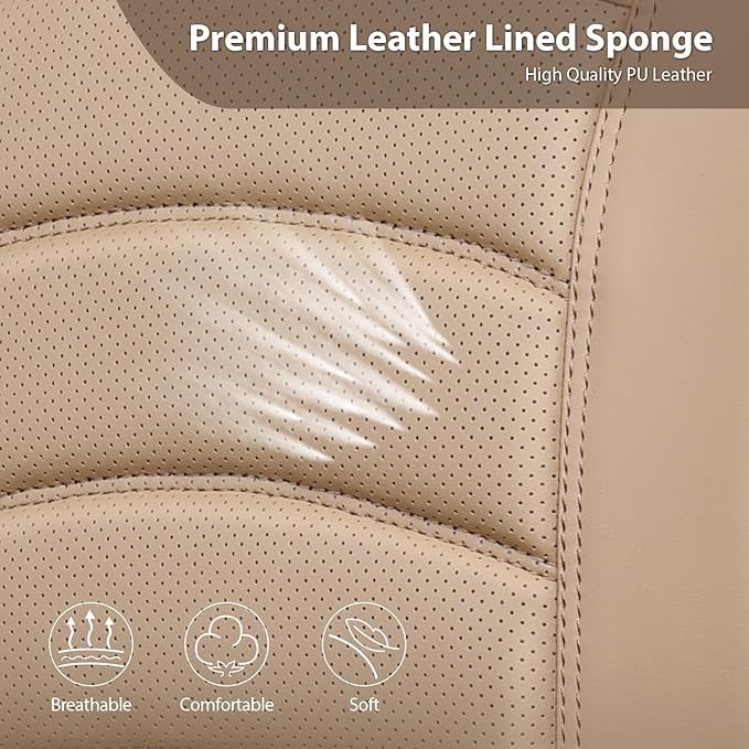 CAR PASS 3D Foam PU Leather Car Seat Covers, Universal Seat Covers Full Sets for Trucks SUV Sedan Automotive Seat Covers Armr