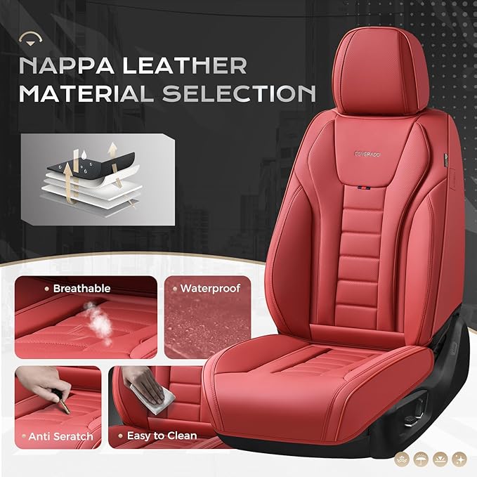 Coverado Car Seat Covers, Front Covers for Cars, Car Seat Cover Front Seats, Automotive Seat Cover, Waterproof, Leather Car S