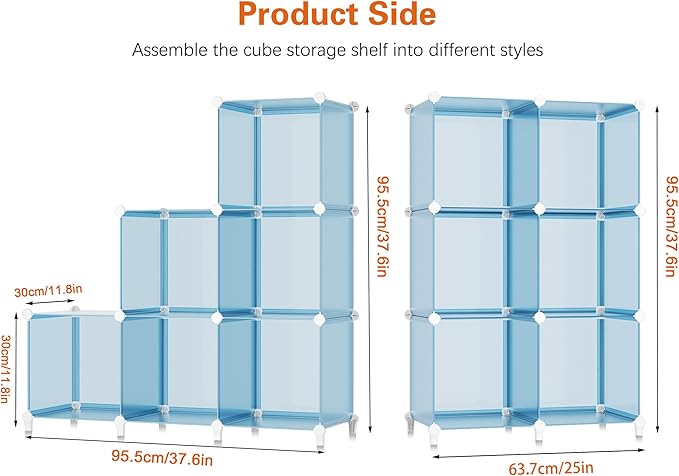 Portable Closet 6 Cube Closet Organizer and Storage Shelf Bookcase with Metal Hammer, Organizer Cabinet for Kids, Bedroom, Ba