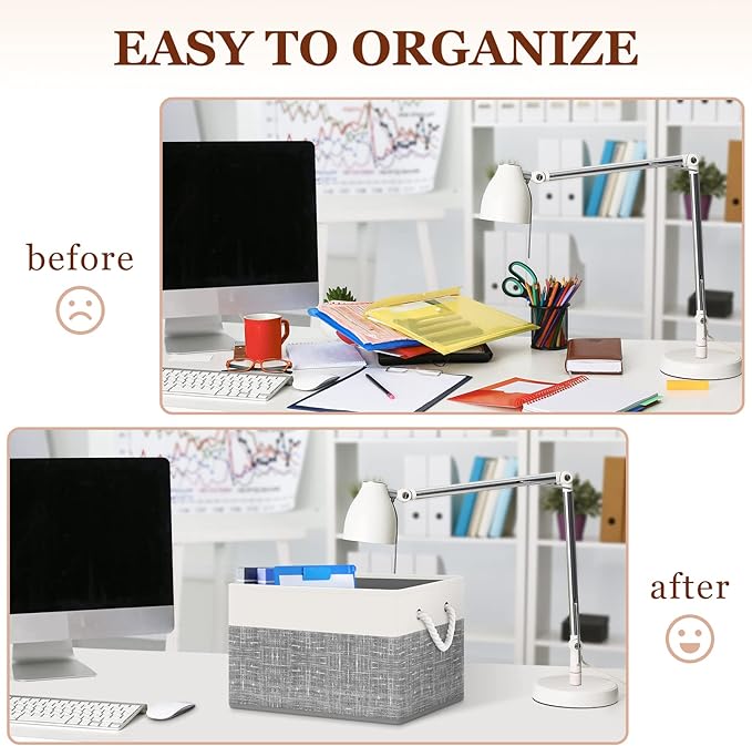 StorageTastic Storage Bin,Collapsible Storage Basket For Organizing,Large Storage Boxes With Rope Handles,Storage Containers,