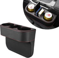 DXNQ Car Cup Holder Gap Filler Organizer, Multifunctional Auto Front Console Gap Filler with Cup Holder, Leather Extra Cup Ho