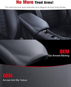 for 2023~2026 Honda HR-V 2-in-1 Silicone Center Console Armrest Cover& Armrest Hidden Privacy Tray - [OEM Design& Friendly Liquid Silicone Rubber] - Thin Black