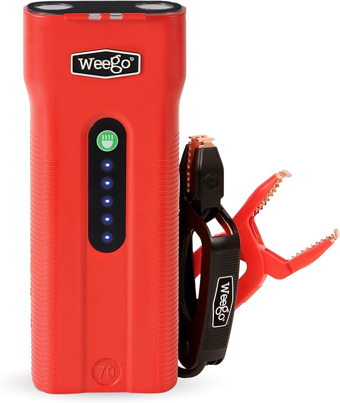 Weego 70: 2500A Self-Use 12V Lithium Car Battery Jump Starter - USA-Engineered Safe Replacement for Jumper Cables - Boat &