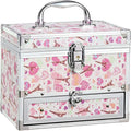 Hododou Girls Jewelry Box Organizer with Drawer & Mirror, Shiny Pink Style Lockable Storage Case for Kid or Little Girls Jewe