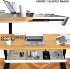 White Large Under Desk Mounted Sliding Drawer with 2 Cable Hole and 60 Degree Tilt Panel to Pull Out, 22.4'' Long & 9.2'' dee