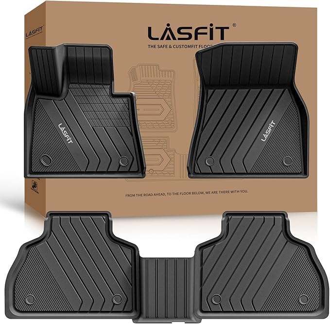 LASFIT Floor Mats Fit for BMW X7 2019-2025 2026 7 Seaters, Custom Fit TPE All Weather Waterproof Floor Mat Front & Rear Rows Car Liners for xDrive40i xDrive50i M50i M60i, Black