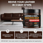 Leather Recoloring Balm - Scratch Repair & Color Restore Kit for Faded Leather, Leather Couch & Car Seats - 10OZ Leather Rest