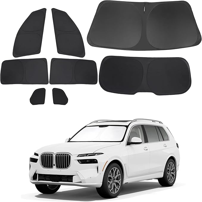 TINGLU Window Shades for BMW X7 3.0L xDrive40i 2021-2026 Accessories Car Side Full Windows Rear Triangular Windshield Sun Shade Sun UV Rays & Privacy Protection for Camping 8PCS