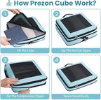 Compression Packing Cubes for Travel, Lightweight Vacation Travel Essentials, Travel Accessories for Suitcase Organizer Bags 