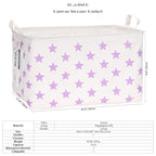 Sea Team Collapsible Canvas Fabric Storage Basket with Handles, Rectangle Waterproof Storage Bin, Box, Cube, Foldable Shelf B