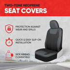 Motor Trend 2 Waterproof Front Seat Covers + 2 Trimmable Floor Mats – Universal Fit Car Interior Combo Set for Cars, Trucks, 