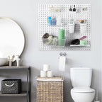 Sieral 6 Pieces Pegboard Baskets Wall Mount Wire Peg Board Baskets 3 Sizes Pegboard Accessories Slatwall Bins Basket Home Gar