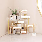 Lifewit 2-Tier Corner Bathroom Counter Organizer, Plastic Makeup Skincare Organizers Storage Countertop, Large Sink Cosmetic 