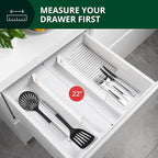 Bamboo Drawer Dividers Organizers, Adjustable Drawer Separator Splitters, 17–22 Inches Expandable Drawer Divider Organizer fo