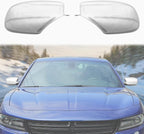 Voodonala for Charger Rearview Mirror Cover Decoration Trim for 2010-2020 Dodge Charger, White ABS 2pcs