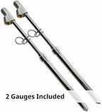 150 Psi Professional Semi Truck Tire Pressure Gauge and Dually Truck Air Gauges. Great for RV Tire Pressure, Cars, and Drivers with Bad Knees appreciate the Long Dual Head Chuck and Heavy Duty Design.