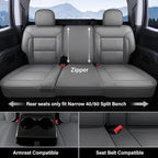 Coverado Silverado Seat Covers Full Set, Faux Leather Car Seat Covers Fit for Chevy Silverado GMC Sierra 2007-2013 & 2019-202