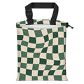 Car Trash Bag Large Hanging Can for Back of Seat, Cute Waterproof Car Garbage Bag for Vehicle, Travelling, Outdoor Cute Abstract Green Checkerboard