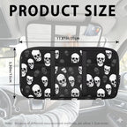 Skull Zippered Car Sun Visor Organizer Bling with Adjustable Straps and Multi-Pocket Car Visor Storage Accessories with Picture Holder Easy Installation Universal Fit for Most Cars SUV