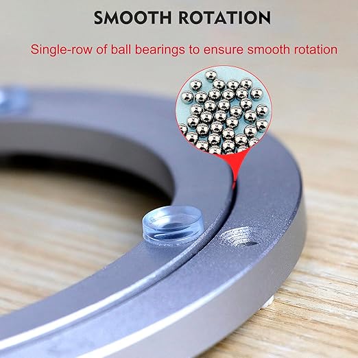 Aluminium Alloy Turntable Bearing, Heavy Duty Swivel Turntable Lazy Susan Rotating Bearing Turntable Round Dining Table Smoot