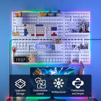 SHGJ&SOFT Peg Board Wall Organizer Panels, 50pcs - Includes 6 White Pegboards & Accessories, Plastic Pegboard for Home，Office