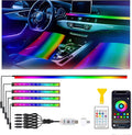 5 in 1 Acrylic LED Lights for Car, RGB Ambient Lighting Car LED Lights Interior with 16 Million Colors, Music Sync,App & USB & Remote Control Interior Car Lights for Dashboard Decorations.