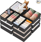 Criusia Drawer Organizer Clothes, 21 Pack Dresser Organizer for Baby Clothes, Underwear, Sock - Foldable Closet Organization 