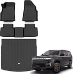 Auxko All Weather Floor Mats Cargo Mat for 2025 2026 Jeep Wagoneer S TPE Liners All Season Accessories Guard Odorless Anti-Slip Floor Liners Trunk Tray for 2025 2026 Jeep Wagoneer S