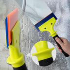 NEWISHTOOL 2 Pack Rubber Squeegee with Nylon Handle for Water Removal, Glass Cleaning, PPF Installing and Window Film Application (5-Inch Blade with Long Handle)