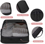 4 PCS Set Compression Packing Cubes for Travel, Lightweight Packaging Organizer Bags for Carry On Space Saving, Travel Essent