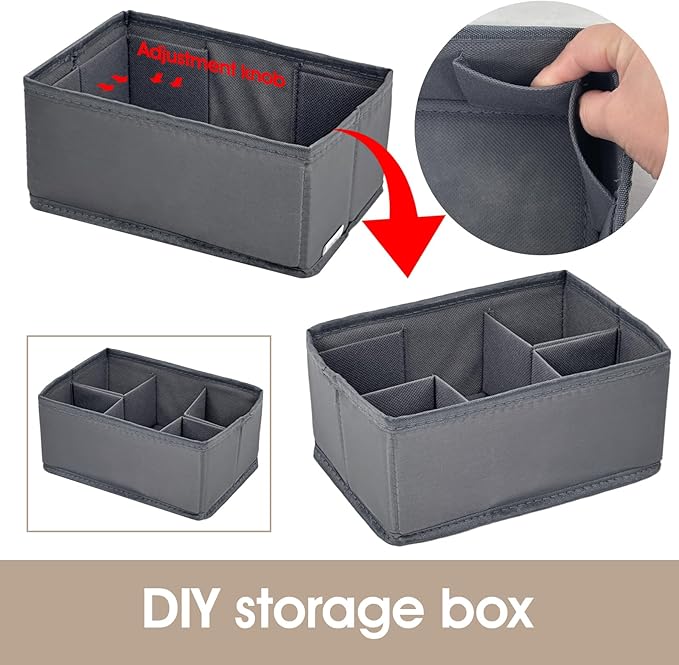 VERONLY Cosmetic Storage Bins Makeup Organizer, Adjustable Multifunction Storage Box Desk Drawer Divider for Makeup Brushes, 