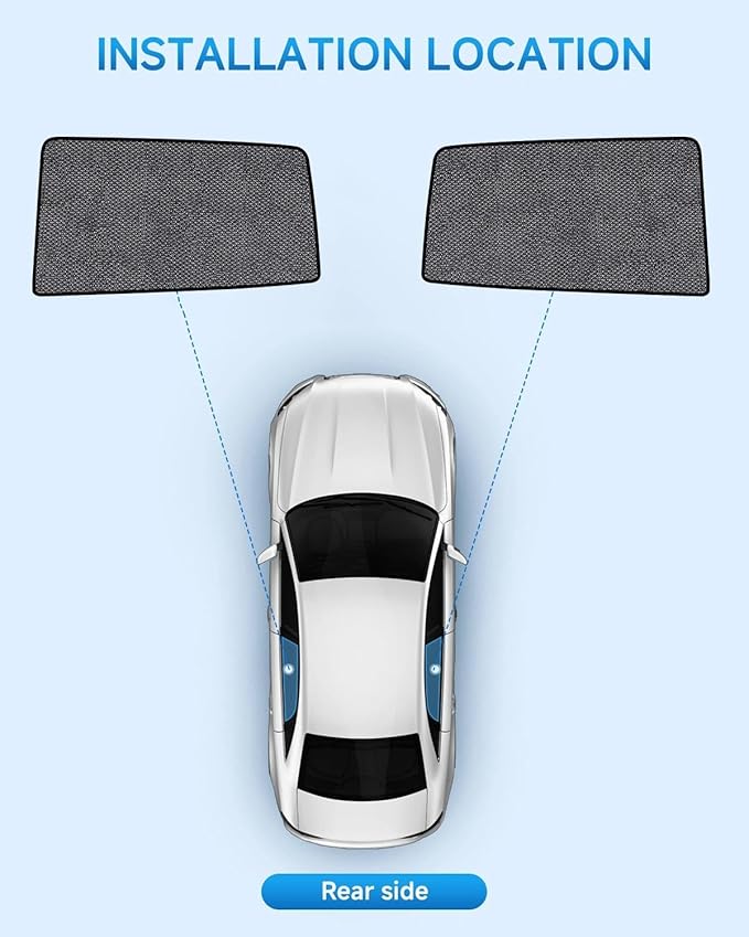 Car Window Shades for Toyota Tundra (2022-2026), 2-Pack Rear Window Sun Shades for Baby – Breathable Mesh, UV & Heat Blocker, Privacy Protection for Camping, Travel, Sleep & Nursing
