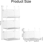 PUPPYCUTE 3-Pack Laundry Room Organization and Storage, Hanging Wire Basket for Laundry with 360°Rotating Hooks, Over Washer 